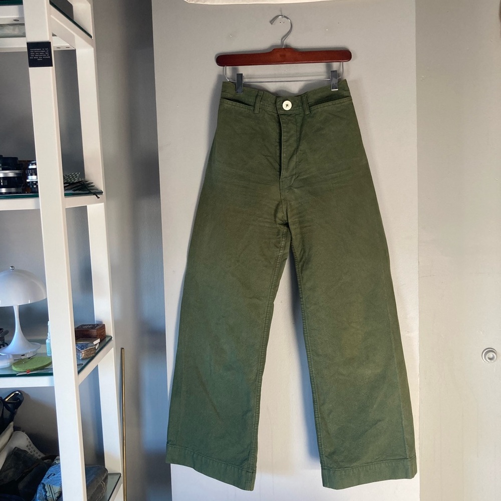 Green Wide-Leg Pants